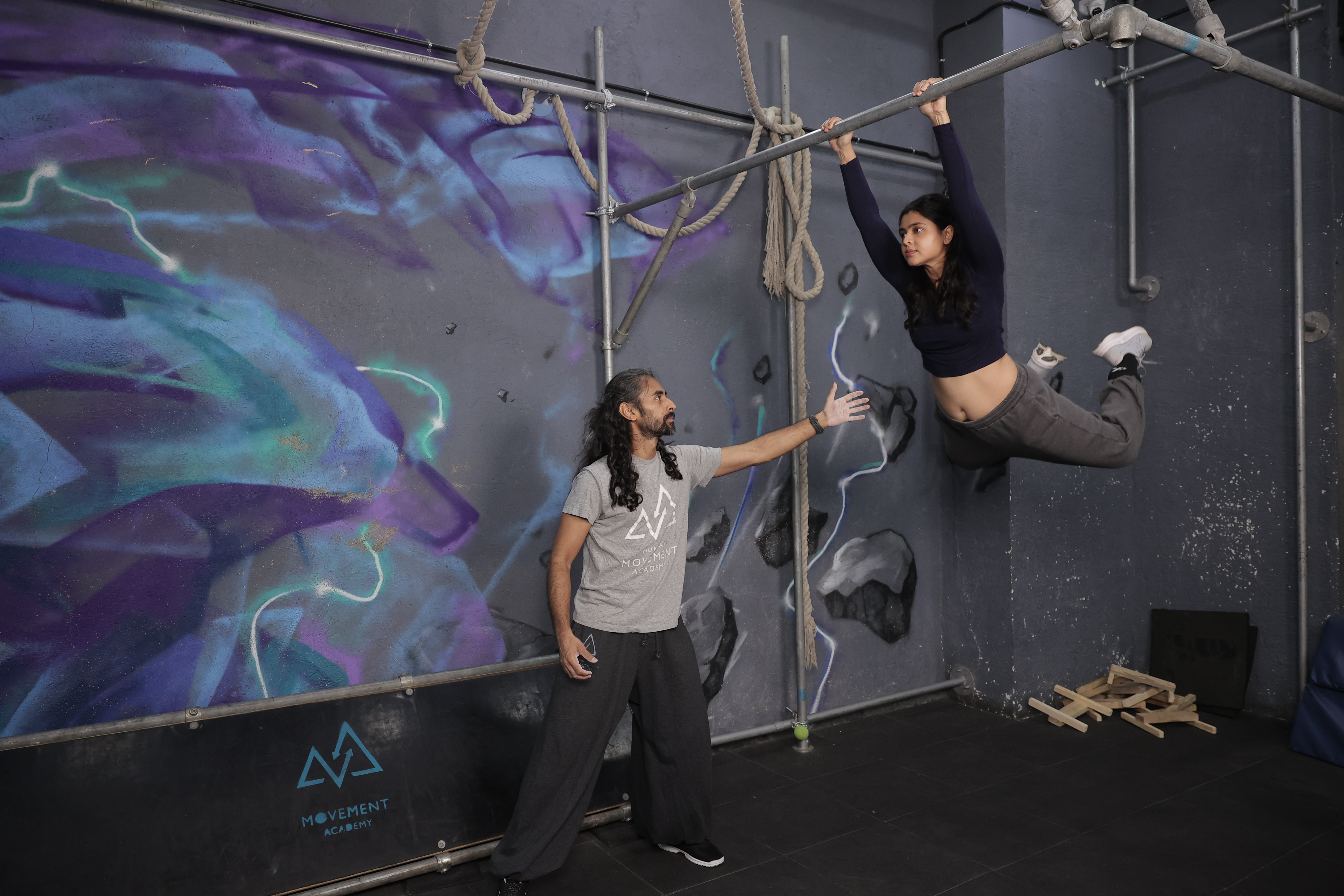 Adult parkour class