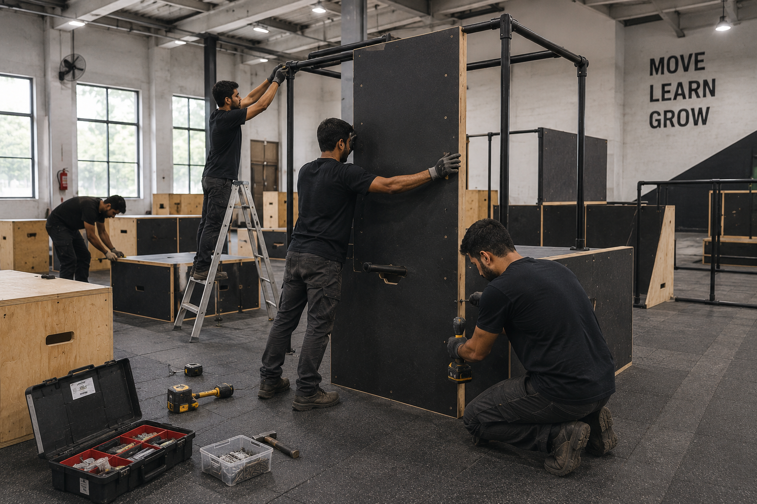 On-site installation of Parkour equipment
